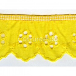 COLOURED RUFFLED EYELET EMBRODERY LACE 006