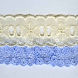 COLOURED RUFFLED EYELET EMBRODERY LACE 008