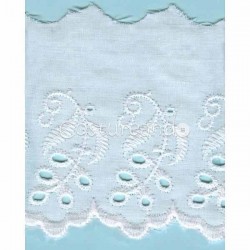 LIGHT CREAM / WHITE  EYELET EMBRODERY  LACE 004