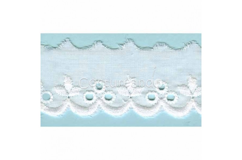 LIGHT CREAM / WHITE  EYELET EMBRODERY  LACE 013