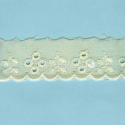 LIGHT CREAM / WHITE  EYELET EMBRODERY  LACE 032