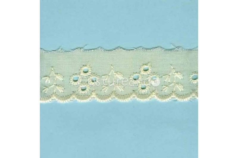 LIGHT CREAM / WHITE  EYELET EMBRODERY  LACE 032