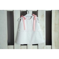 LONG BABY DRESS IN WHITE PIQUÉ