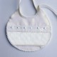 PIQUE BABY BIB WITH PANAMA WEAVE AND EMBROIDERY LACE 