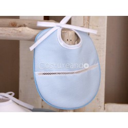 BLUE TINY PIQUE BIB