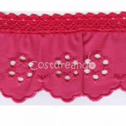 COLOURED RUFFLED EYELET EMBRODERY LACE 007