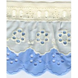 COLOURED RUFFLED EYELET EMBRODERY LACE 015