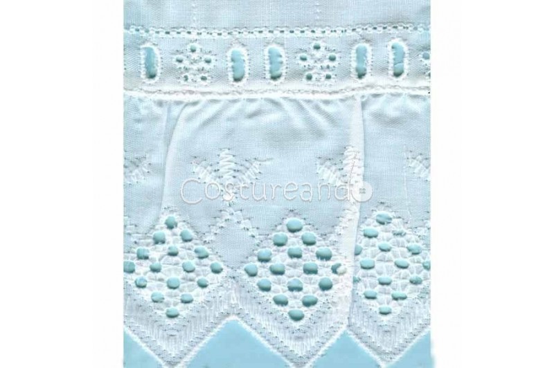 TIRA BORDADA BLANCA/BEIGE FRUNCIDA 005