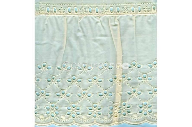TIRA BORDADA BLANCA/BEIGE FRUNCIDA 022