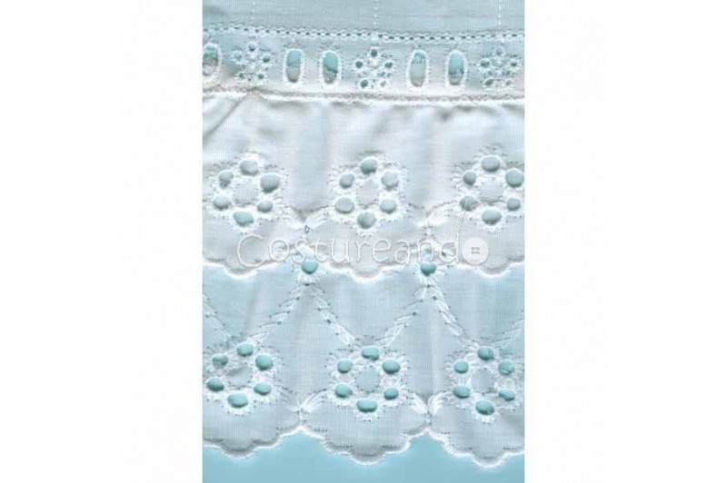 TIRA BORDADA BLANCA/BEIGE FRUNCIDA 035