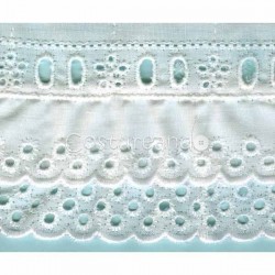 TIRA BORDADA BLANCA/BEIGE FRUNCIDA 037
