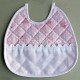  PADDED FABRIC BEARS BABY BIB WITH PANAMA RIC RAC EDGED